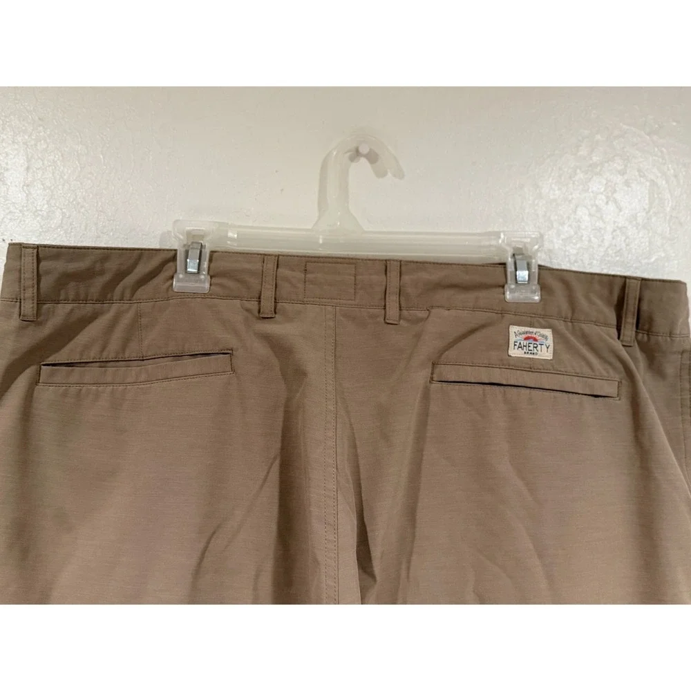 Faherty All Day Shorts Mens 42 Khaki Tan Recycled Stretch MSC0012